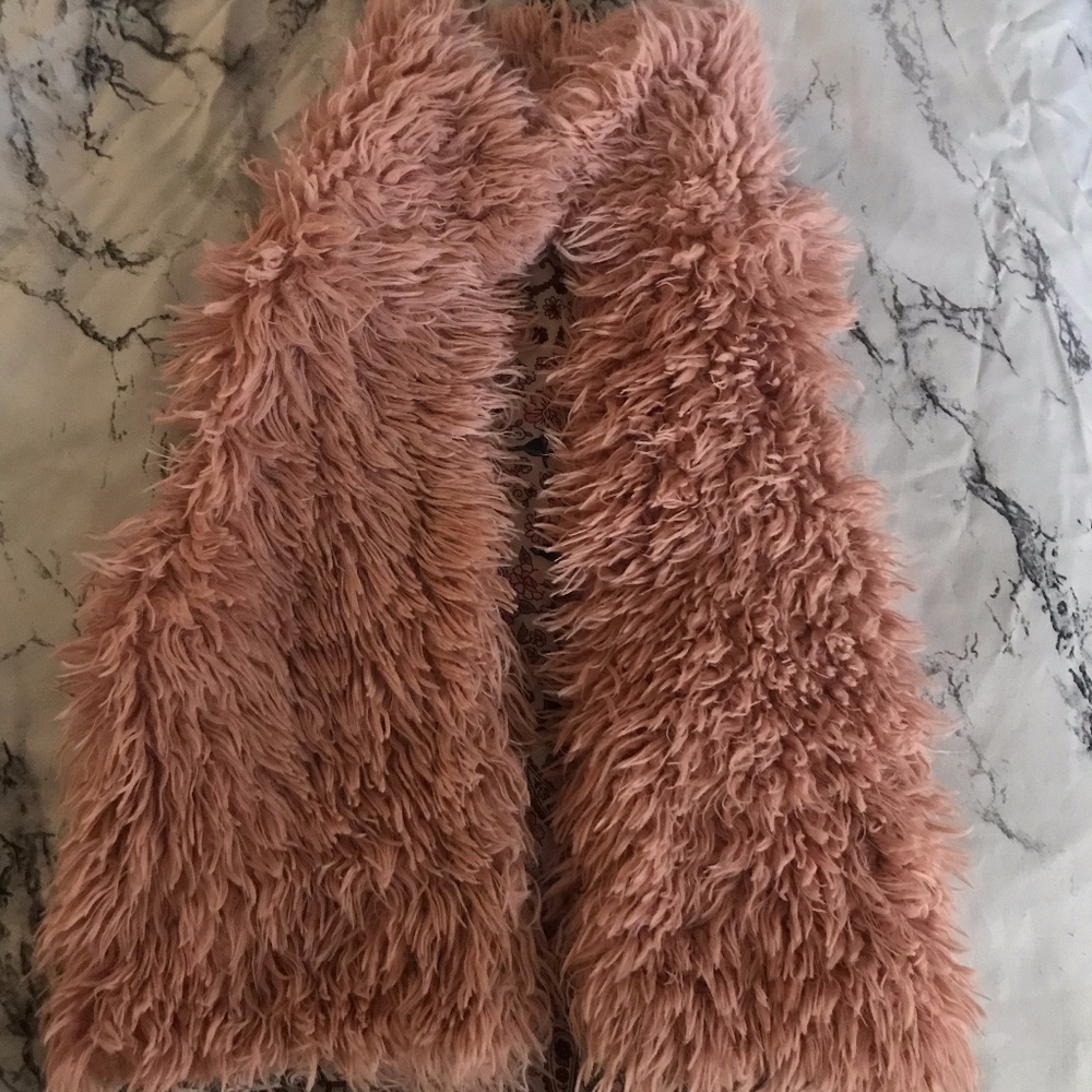 Pink Faux Fur Vest